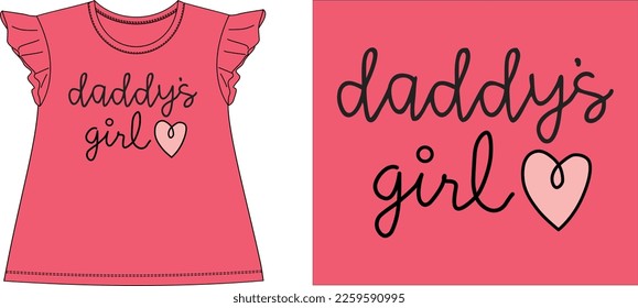 Papa-Girl-Herz Grafikdesign-Vektorgrafik