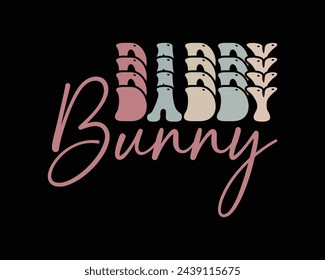 Daddy Hunny Bunny Diseño retro, Pascua Diseño retro, Groovy Style Diseño del día de Pascua, divertida Pascua, Pascua Vintage diseño retro, cortar archivos Cricut, silueta, png, cara de conejo