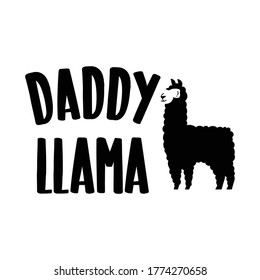 Daddy llama with llama vector illustration