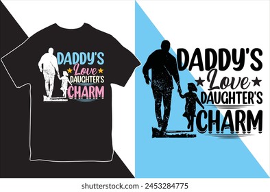 Daddy love Daughter Charm. T-shirt Design. Vector Illustration.