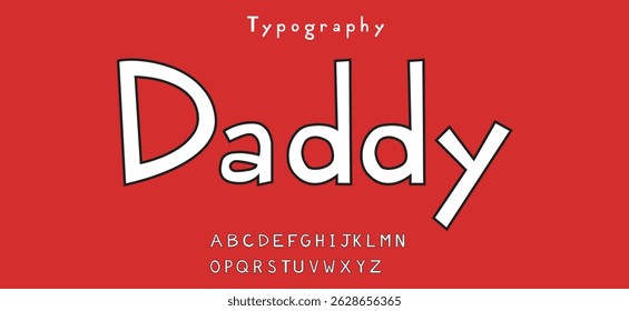 Daddy modern alphabet,  digital font for dynamic tech logo, powerful headline, advanced typography. Vector typeset