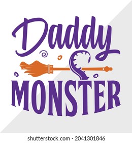 Daddy Monster Printable Vector Illustration
