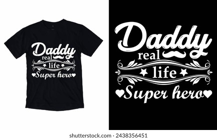 Papi Real Life Super Hero Tipografía Diseño de camiseta 