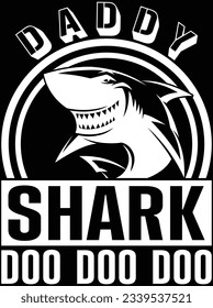 Daddy shark doo doo doo vector art design, eps file. design file for t-shirt. SVG, EPS cuttable design file