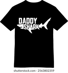 DADDY SHARK – Grunge-Style Shark Silhouette T-shirt