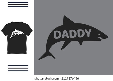 Daddy shark t shirt design