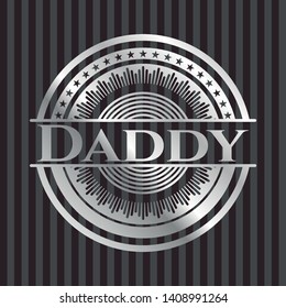 Daddy silver badge. Vector Illustration. Mosaic.