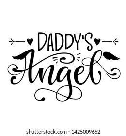 Daddys Angel Quote Baby Shower Hand Stock Vector (Royalty Free ...