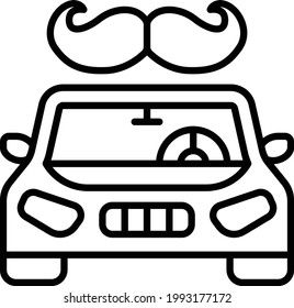 Daddy's Car with moustache Concept Vector Icon Design, Happy Fathers Day Symbol, Dads Gift Elements Sign, Parents Day Stock illustration
