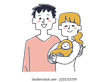  Daddy's comical handwritten person lined up with a mom holding a baby