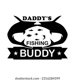 Daddy's fishing buddy, Father's day shirt design print template, SVG design, Typography design, web template, t shirt design, print, papa, daddy, uncle, Retro vintage style t shirt