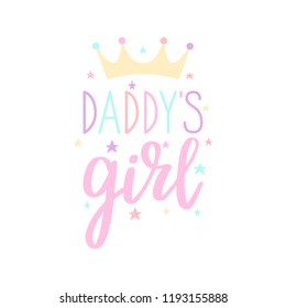 Daddys girl – baby cute print. Vector lettering.  - Shutterstock ID 1193155888