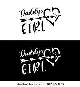 Daddy's girl vector illustration - funny calligraphy for father's day or other. Good for t shirt print, card, poster, mug, and gift design.