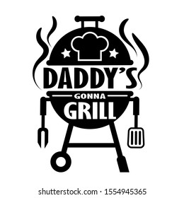 Daddy's Grill party decor vector file. BBQ clip art. Isolated on transparent background.