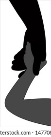 daddy's hand holding boy's hand, vector
