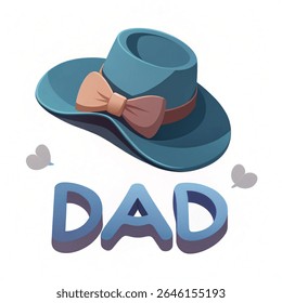 Chapéu Daddys com arco isométrico Conceito, bigode com arco Vetor Ícone, Símbolo Feliz Dia dos Pais, Pais Dom Elementos Sinal, Dia dos Pais ilustração de Stock no fundo branco