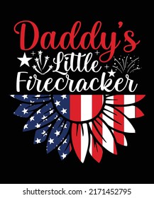EL PEQUEÑO DISEÑO DE LA CAMISETA EN CAMISETA DE FIRECRACKER DE DADDY
