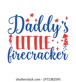 daddy's little firecracker vector arts