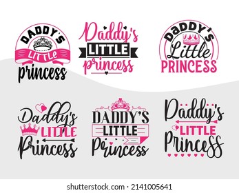 Daddys Little Princess Printable Vector Illustration