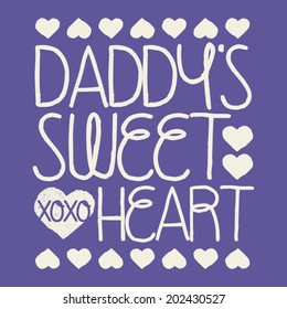 Daddy's Sweet Heart Kids Tshirt Screen