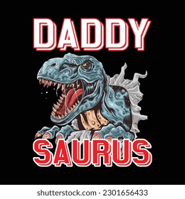 Daddysaurus T shirt Fathers Day Gifts T rex Daddy Saurus Men svg