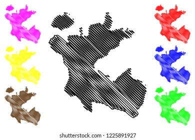 Dadra and Nagar Haveli (States and union territories of India, Federated states, Republic of India) map vector illustration, scribble sketch Dadra and Nagar Haveli (DNH) map
