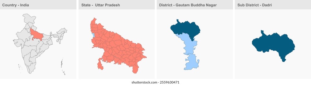 Dadri Gautam Buddha Nagar map, Government of  Uttar Pradesh, Indian territory, Eastern India, politics, village, tourism