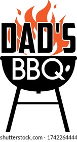 Dad's BBQ Quote. Round Vector