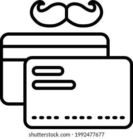 dad's credit card with moustache Concept, Plastic Money or Spending Vector Icon Design, Happy Fathers Day Symbol, Dads Gift Elements Sign, Parents Day Stock illustration