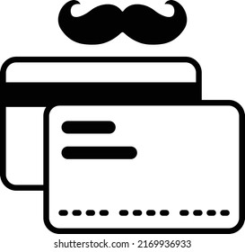 dads credit card with mustachio Concept, Plastic Money or Spending Vector Icon Design, Happy Fathers Day Symbol, Dads Gift Elements Sign, Parents Day Stock illustration