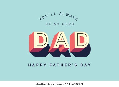dad's day/ father's day greetings template vector/illustration
