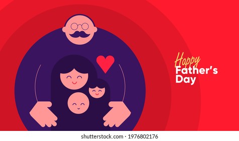 Dads ' Day. Happy Father's Day. Simple, flat vector illustrations. Background templates for a banner, invitation card, or greeting card.