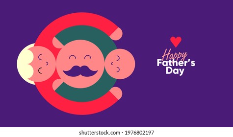 Dads ' Day. Happy Father's Day. Simple, flat vector illustrations. Background templates for a banner, invitation card, or greeting card.