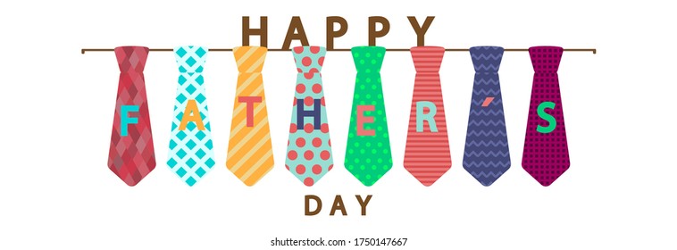 Dad's Day. Happy Fathers Day template greeting card. Postcard.