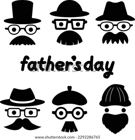 Dad's face icon illustration set