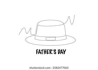 Dad's hat. Father's day concept one-line drawing