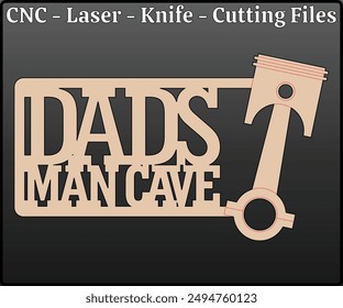 Papás Hombre Cave Sign Laser Cutting Files - Hombre Cave Sign Laser Cut Design - Madera Hombre Cave Craft Sign CNC Laser Cut Pattern