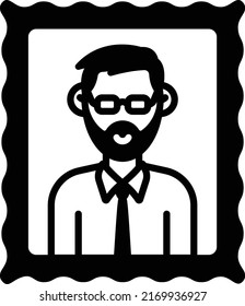 Dads Memorial Photo Vector Icon Design, Fathers Day Symbol, Dads Gift Elements Sign, Parents Day Stock illustration, Wall mounted Dad Picture Frame Concept