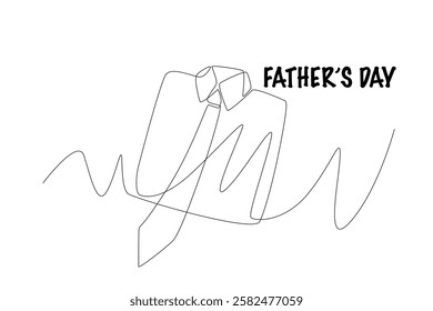 Dad's shirt and tie. Father's day concept one-line drawing