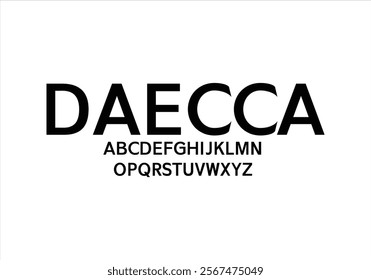 Daecca font for logo and headline. Isolated vector typeset
