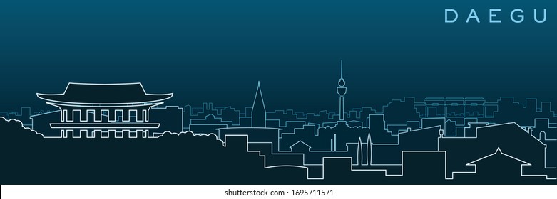 Daegu Multiple Lines Skyline and Landmarks