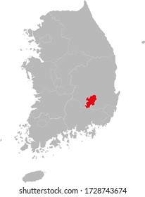 Daegu province highlighted on South korea map. Business concepts and backgrounds.