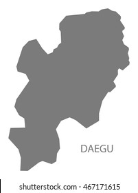 Daegu South Korea Map in grey
