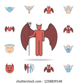 daemon color field outline icon. Detailed set of angel and demon icons. Premium graphic design. One of the collection icons for websites, web design, mobile app
