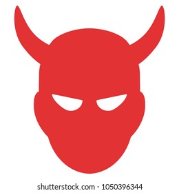 Daemon Head vector icon. Illustration style is a flat iconic symbol.