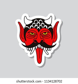 daemon illustration traditional tattoo flash sticker