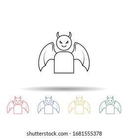 Daemon multi color icon. Simple thin line, outline vector of angel and demon icons for ui and ux, website or mobile application