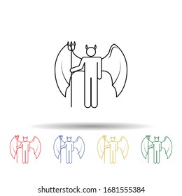 Daemon multi color icon. Simple thin line, outline vector of angel and demon icons for ui and ux, website or mobile application