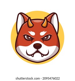 Daemon Red Doge Devil Set Creative Cartoon Character Mascot Logo Fullset