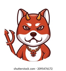 Daemon Red Doge Devil Set Creative Cartoon Character Mascot Logo Fullset